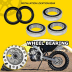 Rear Wheel Bearing Seal Kit 25-1250 for Honda CR250R CRF250R CRF450R (2000–2018)
