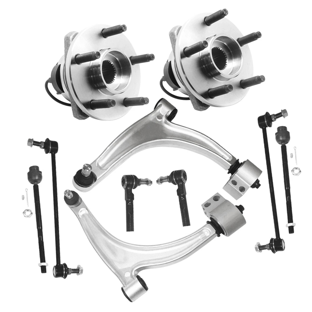 Control Arm Kit with Wheel Hub Bearing Assembly for Pontiac G6 Chevrolet Malibu (2005–2010)