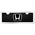 Chrome on Black Acrylic Mini License Plate Kit - Officially Licensed for Honda