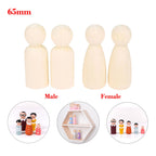 Set of 5 Wooden Peg Dolls for DIY Wedding Cake Toppers