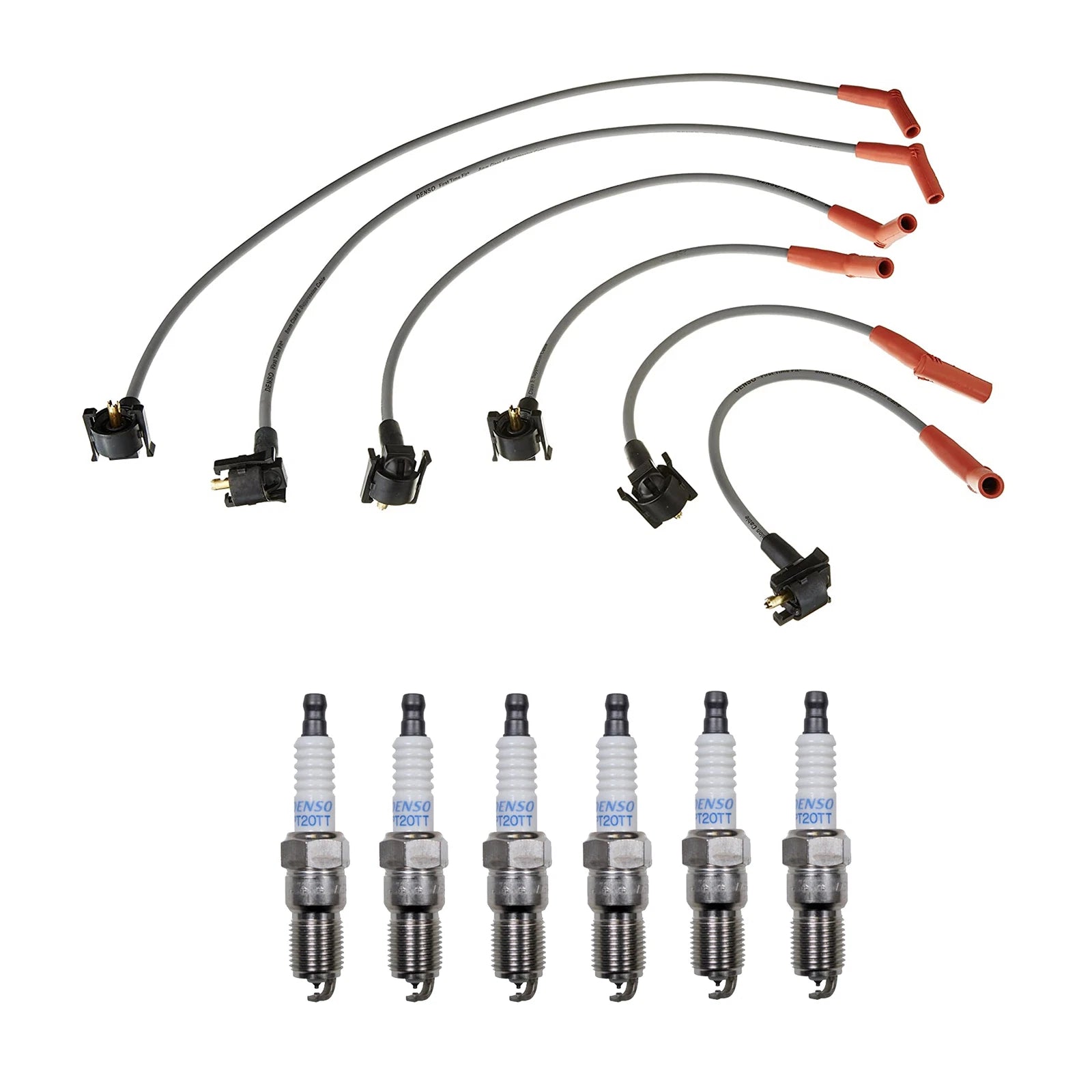 Denso 8mm Wire Set & 6 Platinum TT Spark Plugs for Mazda B4000 (1994–2001)