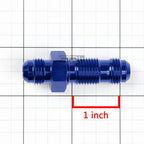 6AN AN-6 Male Thread Straight Bulkhead Flare Fitting - Blue Aluminum Anodized