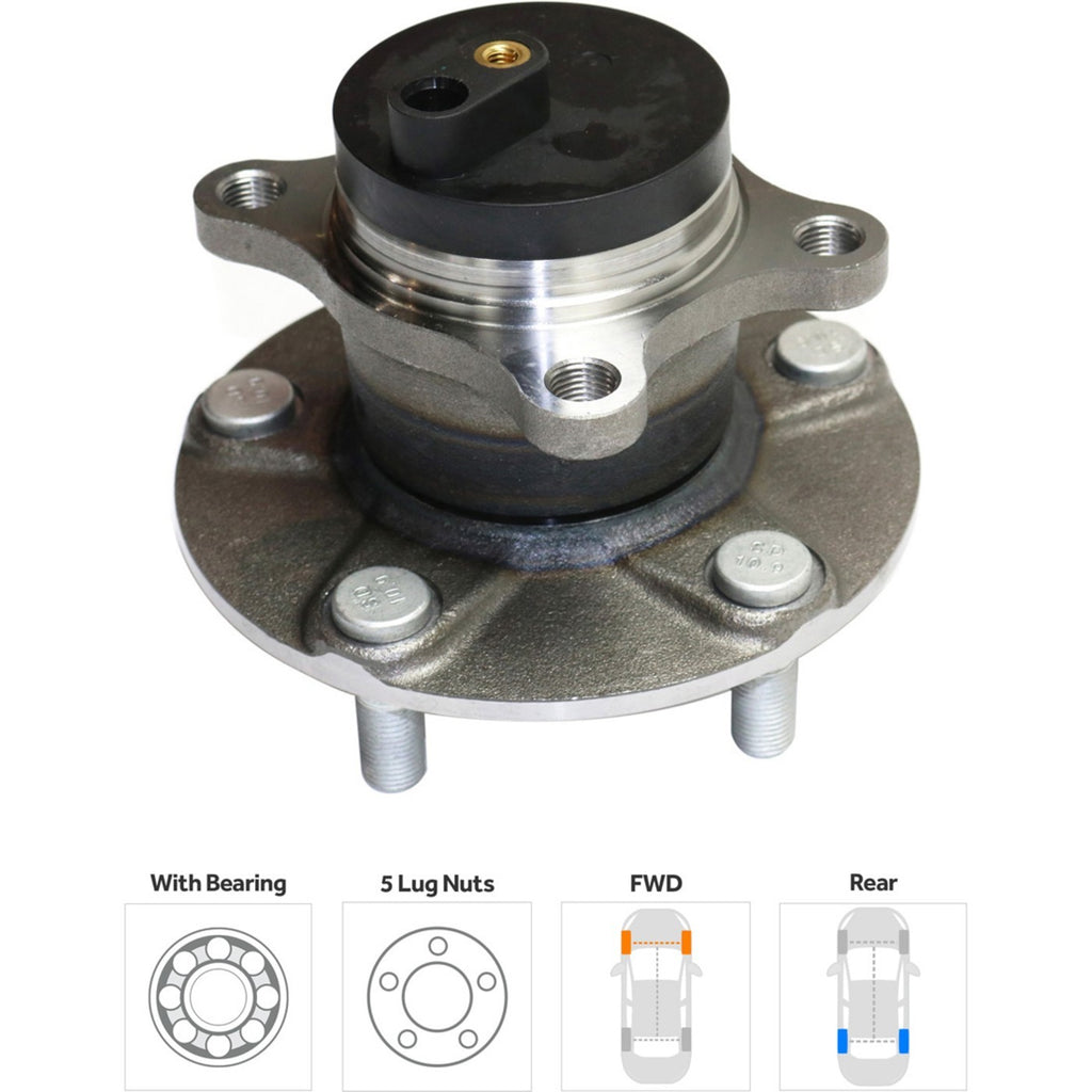 Wheel Hubs for Suzuki SX4 (2008–2013) Rear Left & Right with Bearing FWD