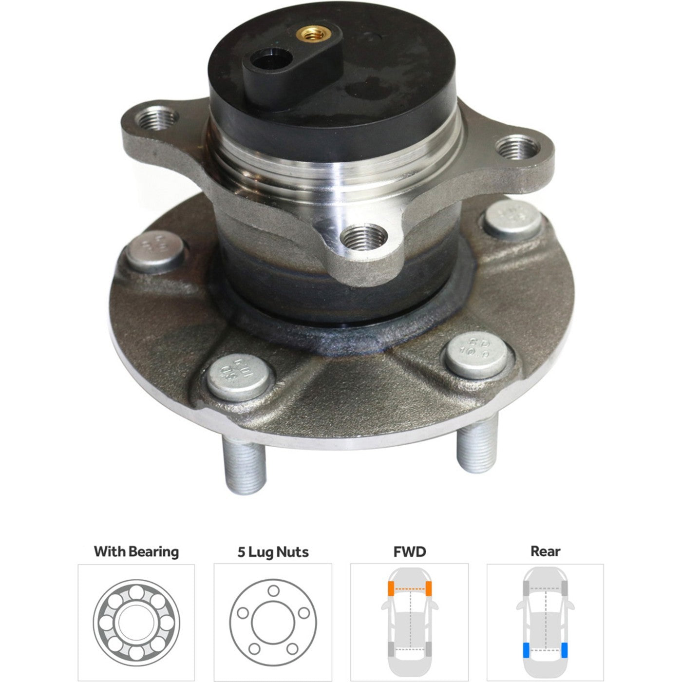 Wheel Hubs for Suzuki SX4 (2008–2013) Rear Left & Right with Bearing FWD