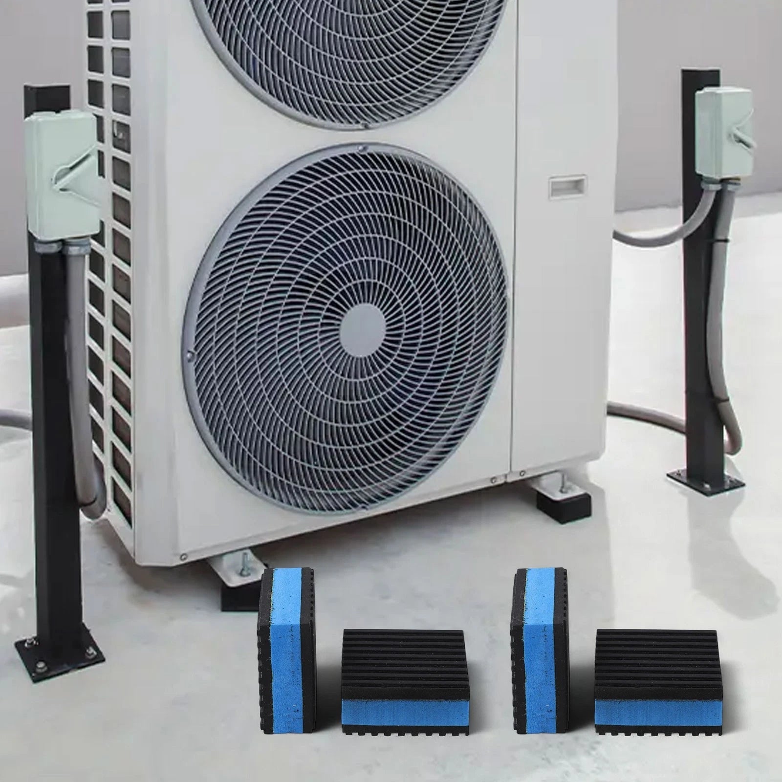 Set of 4 Rubber Shock Pads for Air Compressors and Appliances (4"x4")