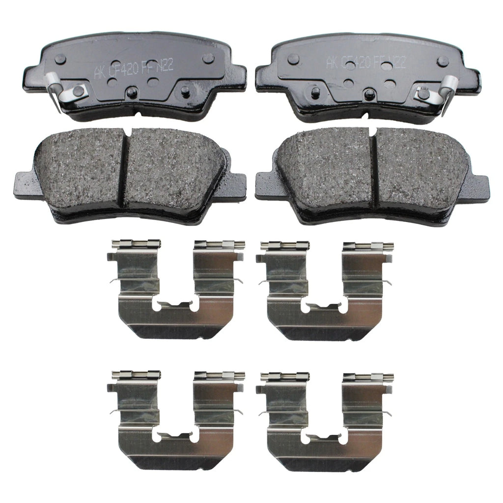 Set of 2 DuraGo Rear Rotors & Akebono ProACT Brake Pads for Optima (2012–2015)