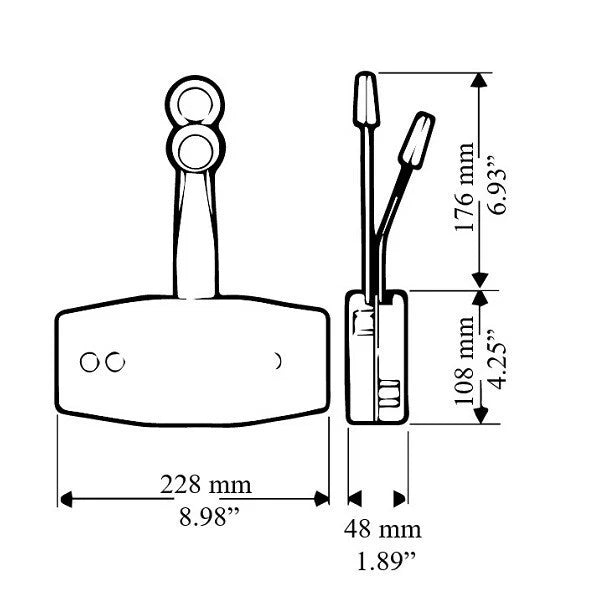 UFlex B49 Side Mount Dual Lever Control Box for Boats