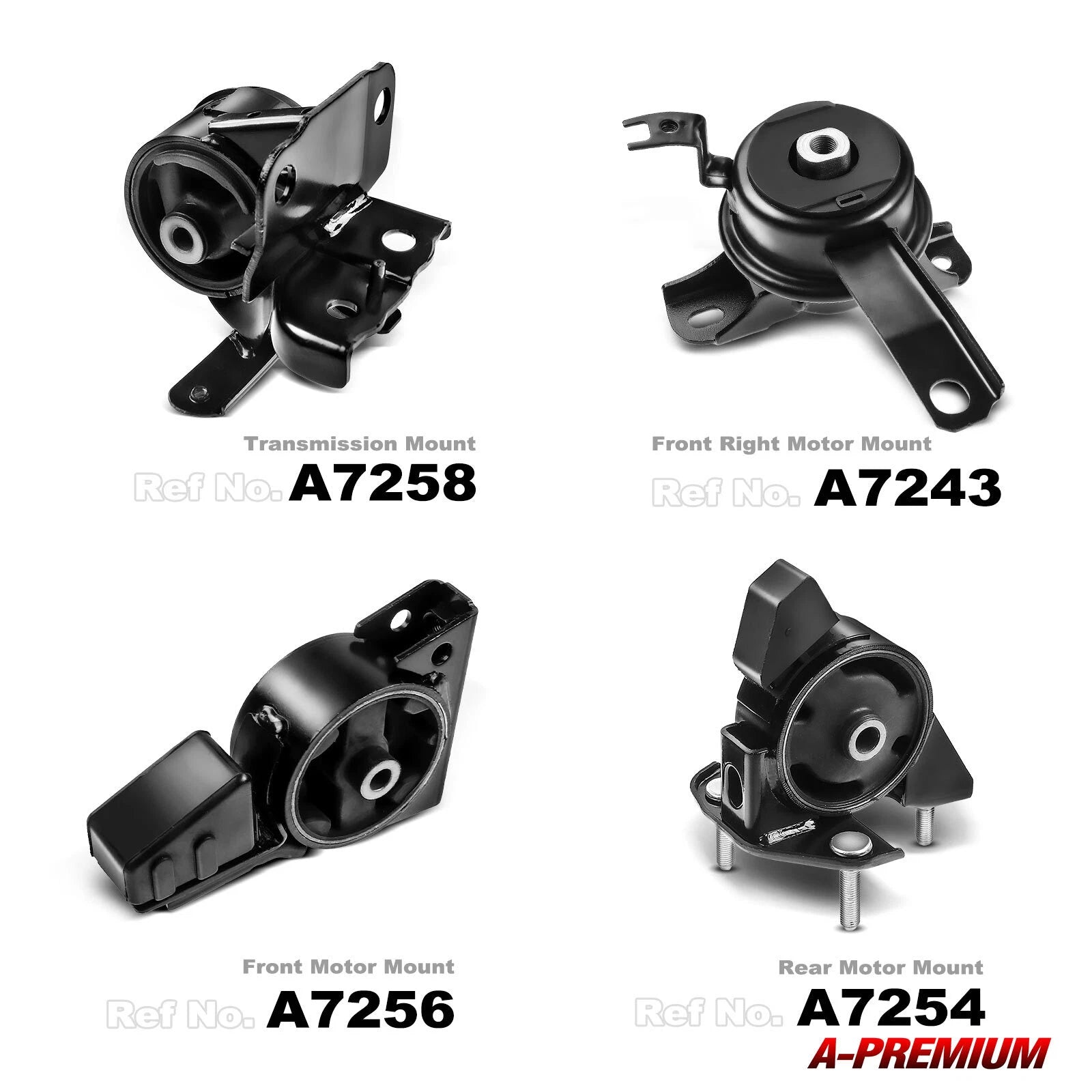 Set of 4 Engine and Transmission Mounts for Toyota Corolla (1998–2002)
