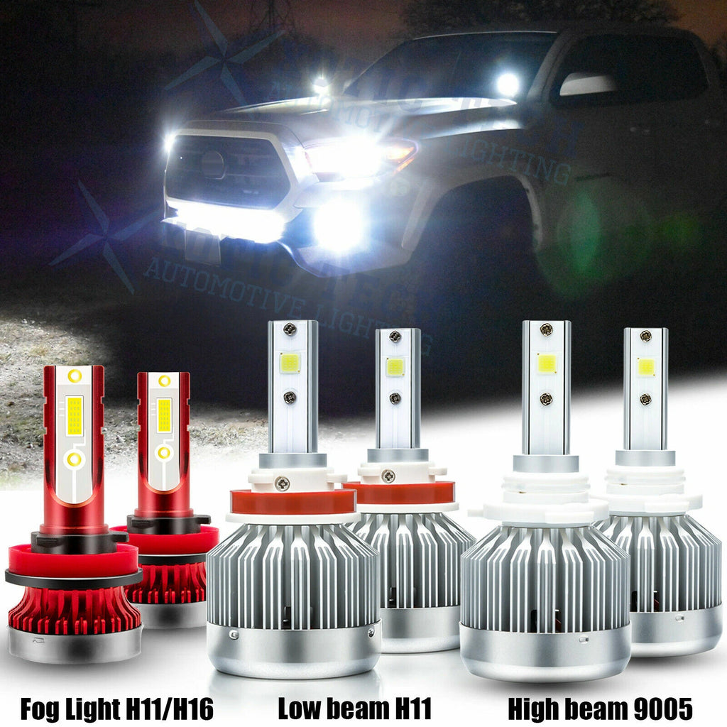 LED Headlight Bulbs Kit for Toyota 4Runner (2010–2020) High/Low Beam + Fog
