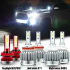 LED Headlight Bulbs Kit for Toyota 4Runner (2010–2020) High/Low Beam + Fog