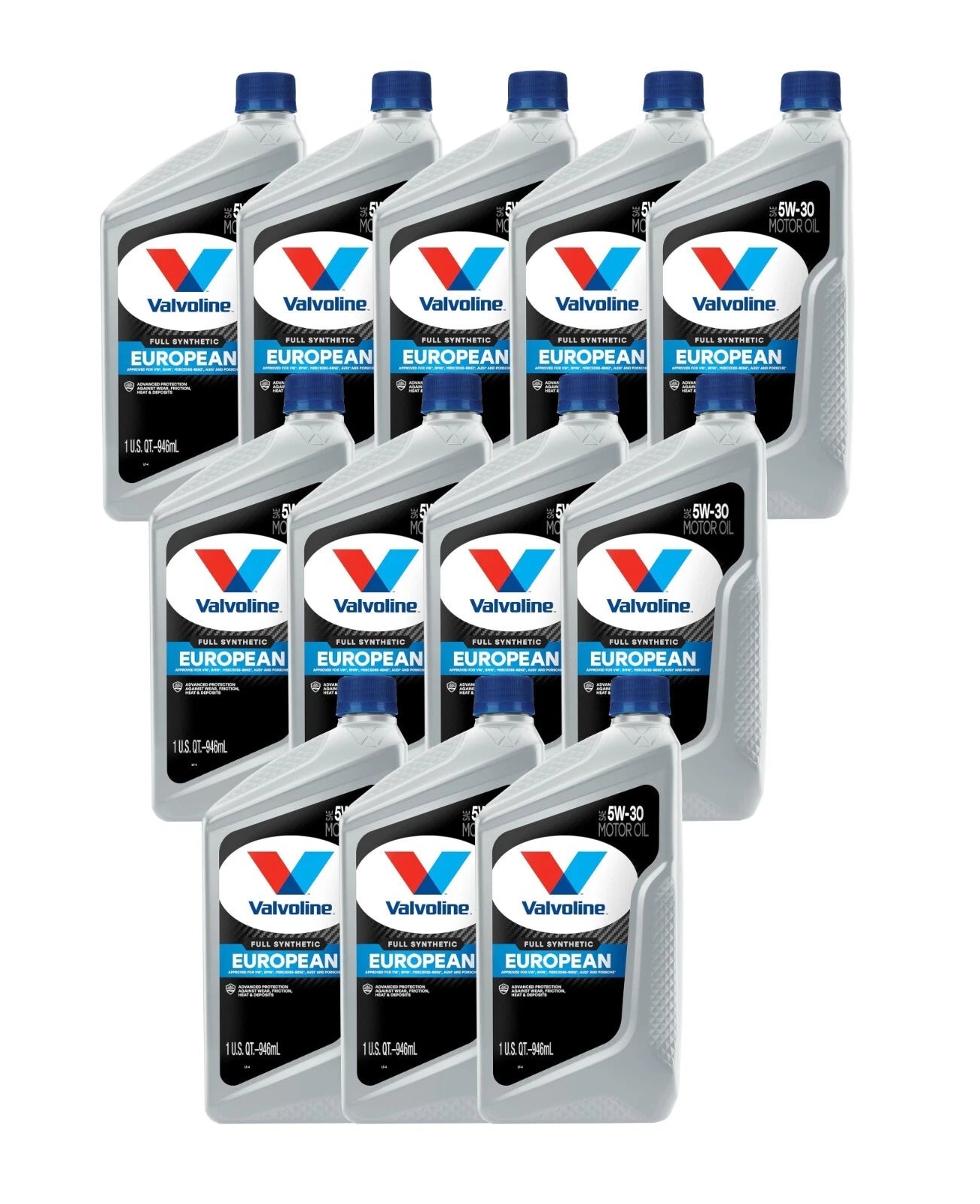 Set of 12 Valvoline 5W-30 Full Synthetic Motor Oil for European Vehicles (1qt)