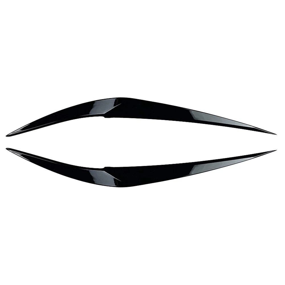 2 Pcs Glossy Black ABS Headlight Eyebrow Eyelid Trim for BMW X1 (2016–2020)