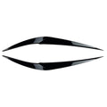 2 Pcs Glossy Black ABS Headlight Eyebrow Eyelid Trim for BMW X1 (2016–2020)