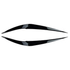 2 Pcs Glossy Black ABS Headlight Eyebrow Eyelid Trim for BMW X1 (2016–2020)
