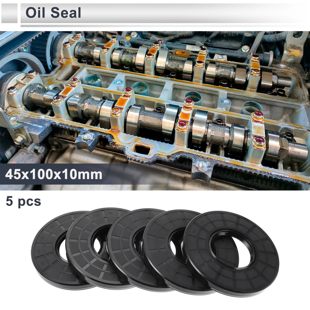 Set of 5 Oil Seal Rotary Shaft Seal Nitrile Rubber 45x100x10mm