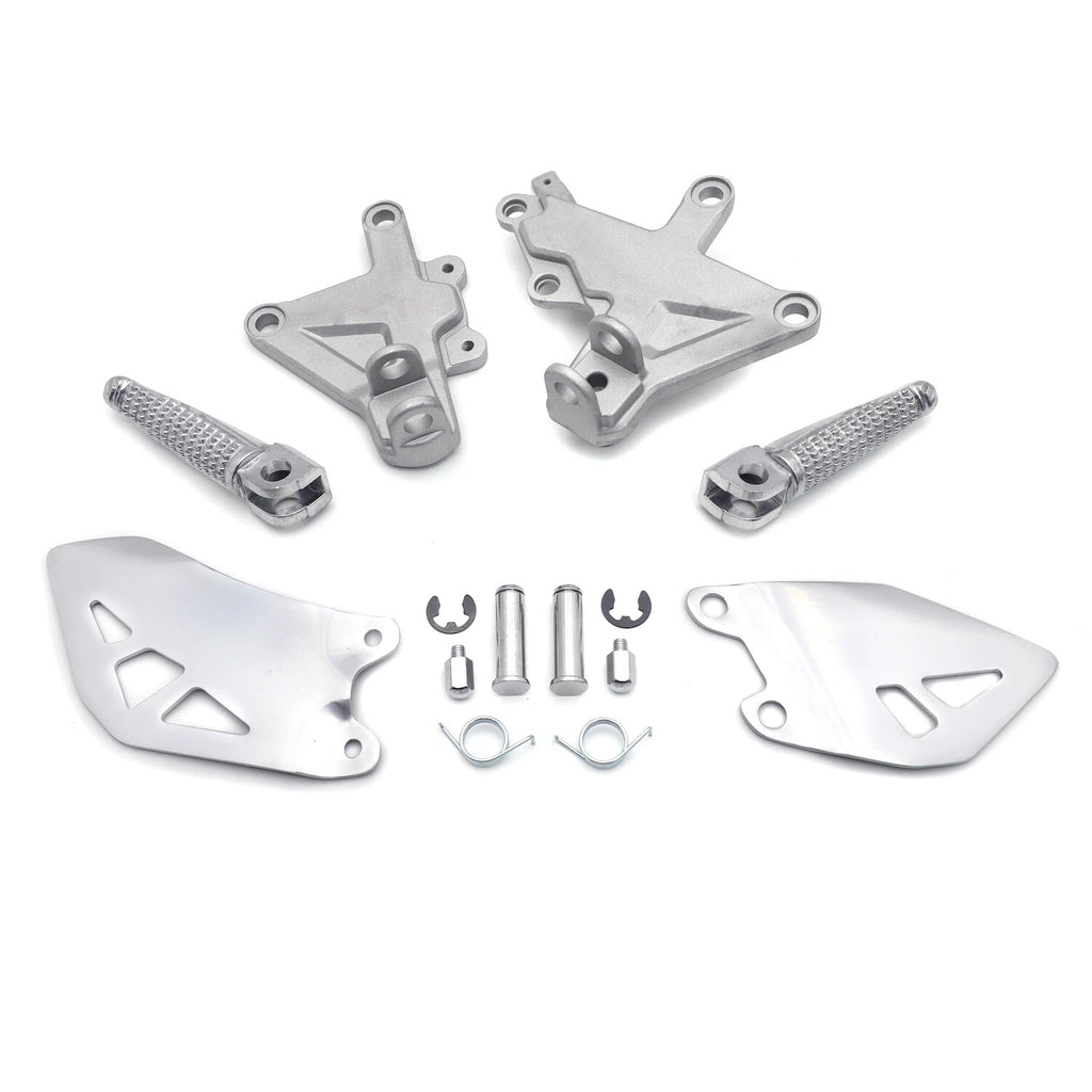 Silver Front Driver Footrest Pedals Bracket for Kawasaki Ninja ZX-10R (2011–2020)