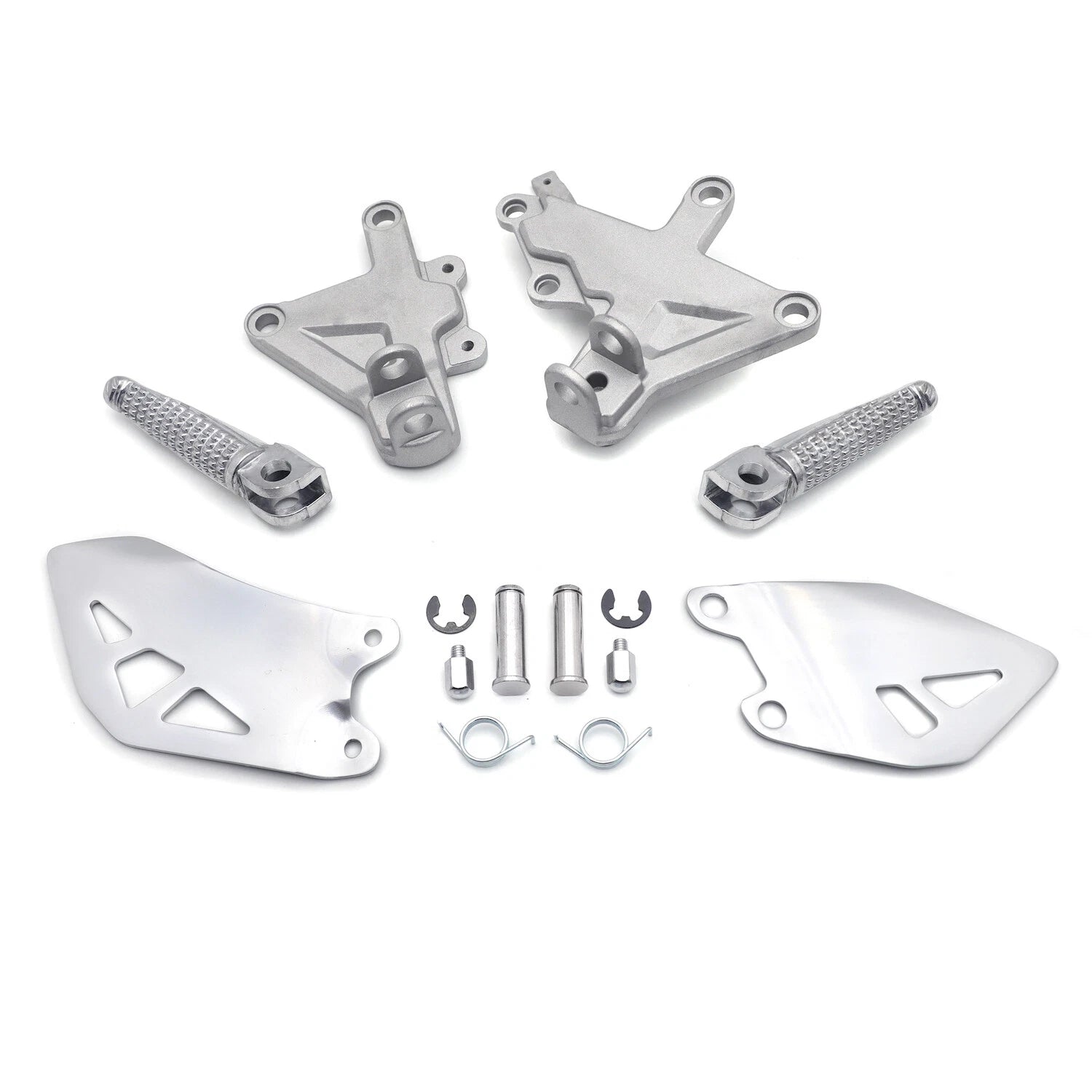 Silver Front Driver Footrest Pedals Bracket for Kawasaki Ninja ZX-10R (2011–2020)