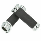 Chrome 1" Handlebar Grips for Harley Touring Sportster 883 1200 (2004-2023)