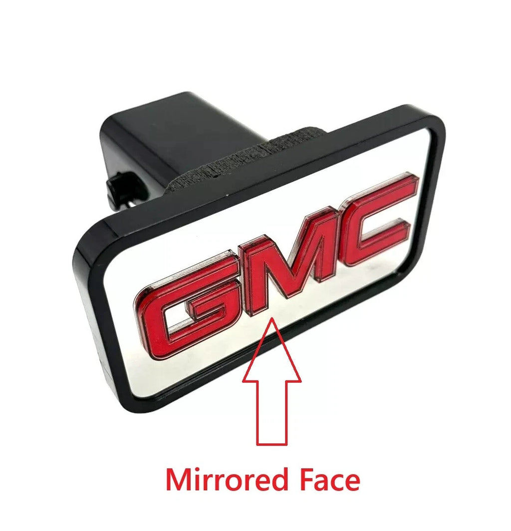 Tow Hitch Cover ABS Mirrored w Red GMC Emblem for 2" Receivers (2–)