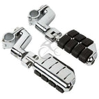Chrome Highway Bar Foot Peg Mount Clamps for Harley Honda GL1800 (2001–2017)
