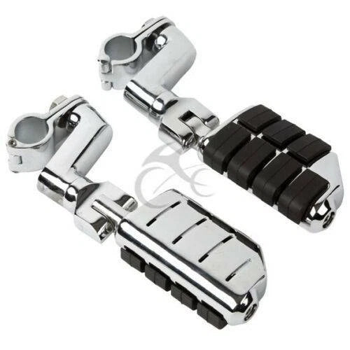 Chrome Highway Bar Foot Peg Mount Clamps for Harley Honda GL1800 (2001–2017)