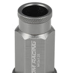 Set of 20 Open End M12x1.25 50mm Tall Gun Metal Universal Lug Nuts + Lock Key