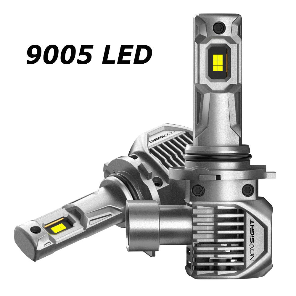 2X 9005 LED Headlight Bulbs for NOVSIGHT (300% Bright, 100W, 6500K)
