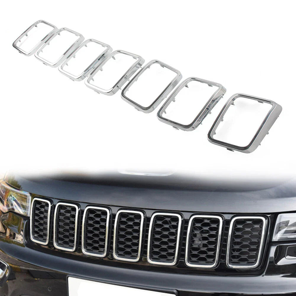 7x Front Grille Cover Inserts for Jeep Grand Cherokee (2017-2021)