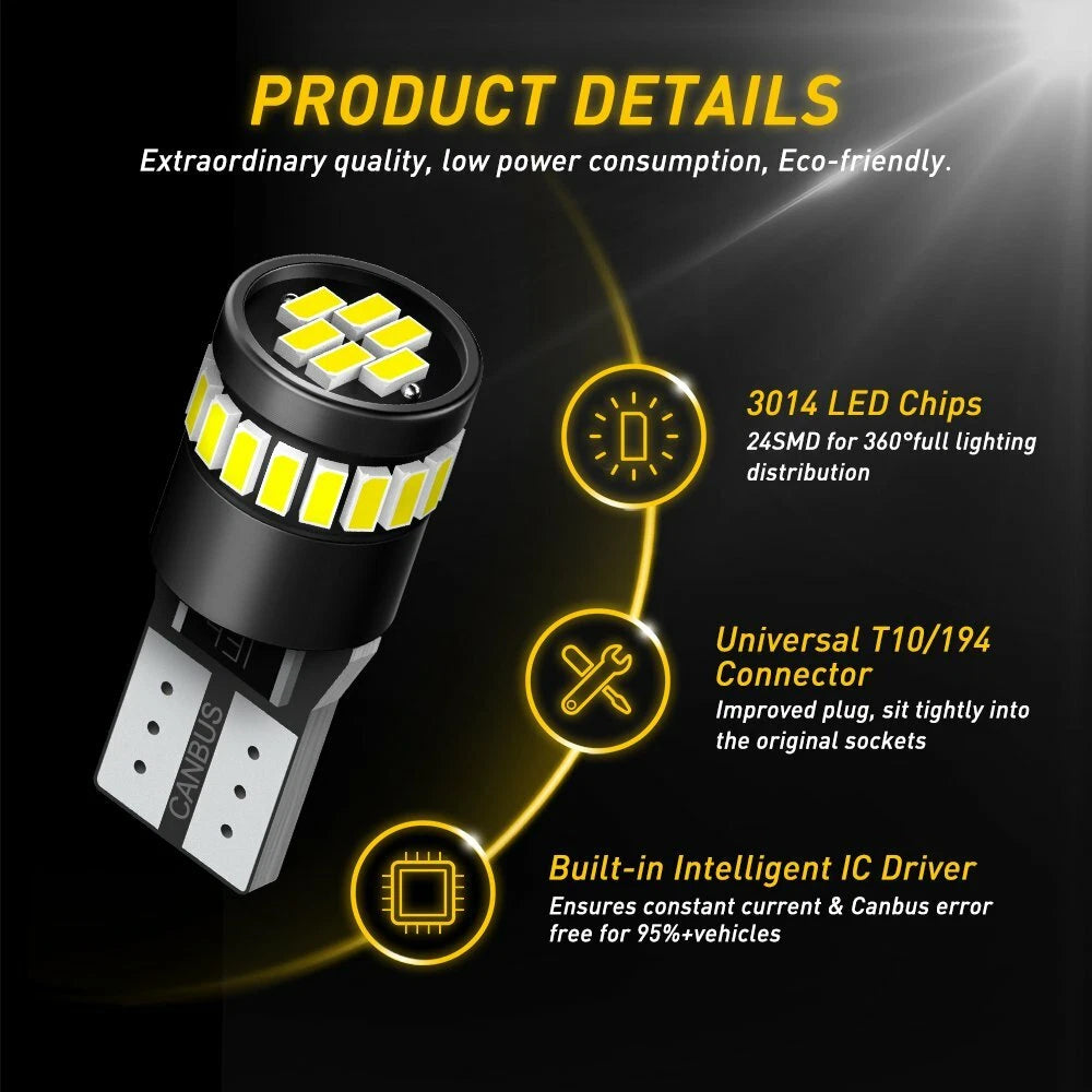 Set of 2 LED Interior License Plate Light Bulbs for Various Models (YYYY–YYYY)