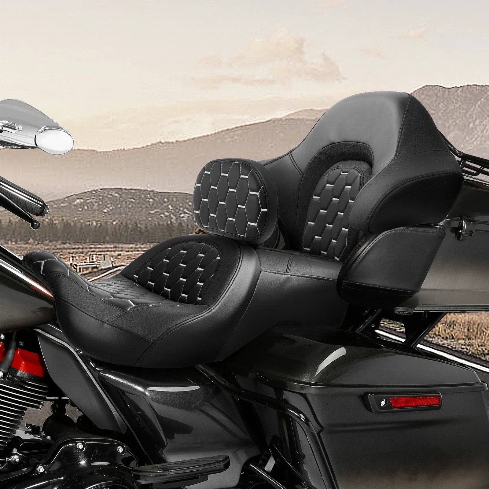 Seat & Backrest Pad for Harley Road Glide (2014-2024)
