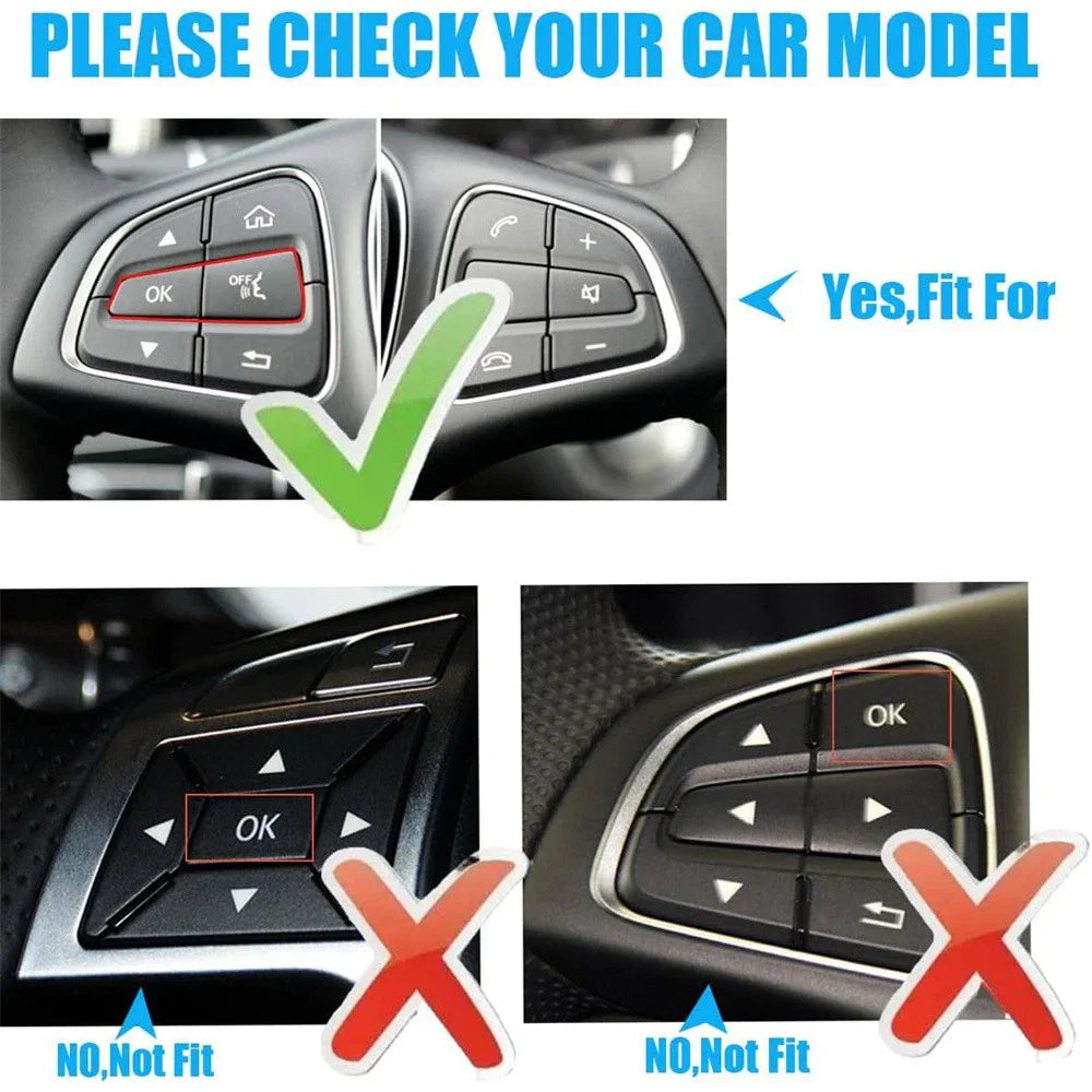 Steering Wheel Button Black Trim for Mercedes Benz GLC C Class (2015-2018)