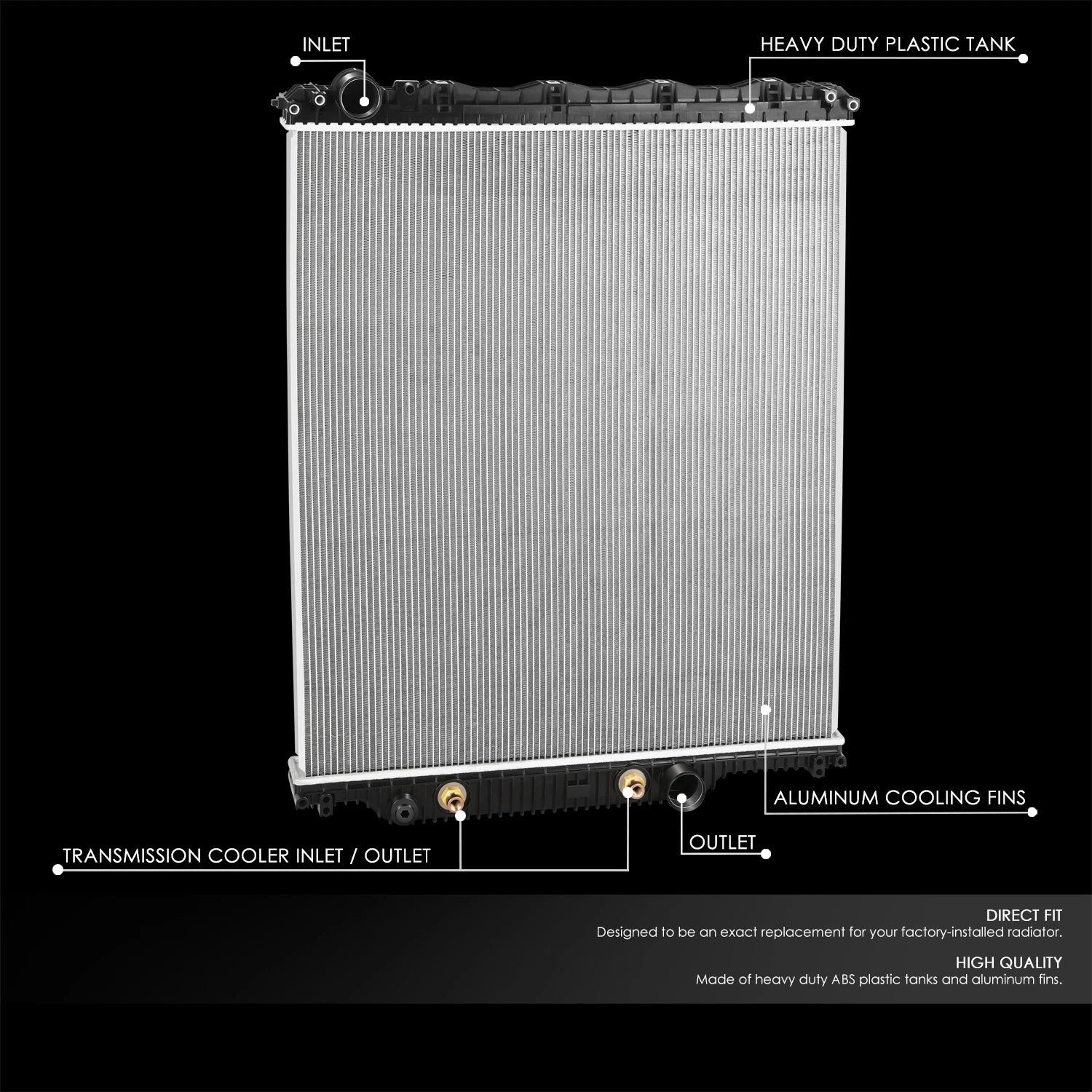 2-Row Aluminum Radiator for Volvo VAH VHD CHU GU8 GU7 (2008–2014)