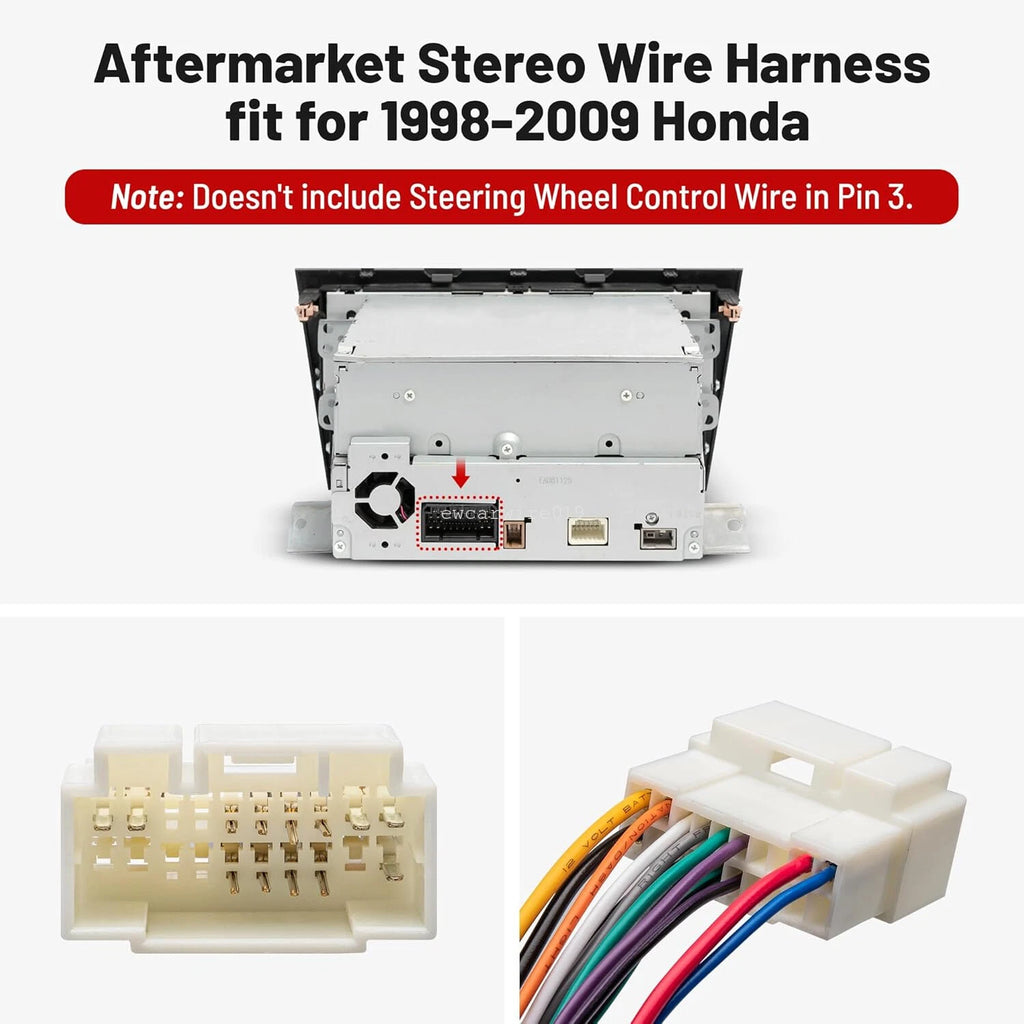 Radio Install Wire Harness Adapter for Honda Accord S2000 (2003–2007)
