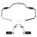 Mustache Engine Guard Bar Footpegs Mount for Harley Softail Fatboy (2000–2017)