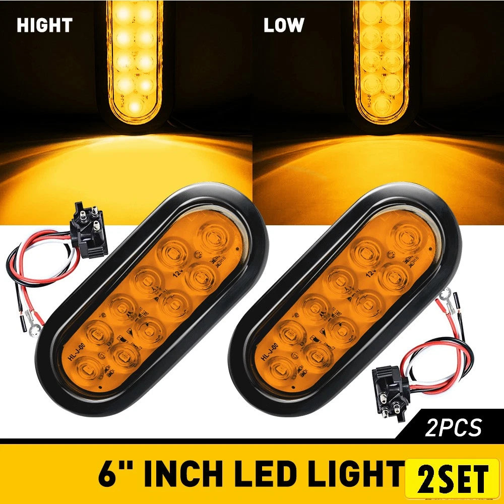 Set of 4 Amber LED Trailer Lights for Universal Applications