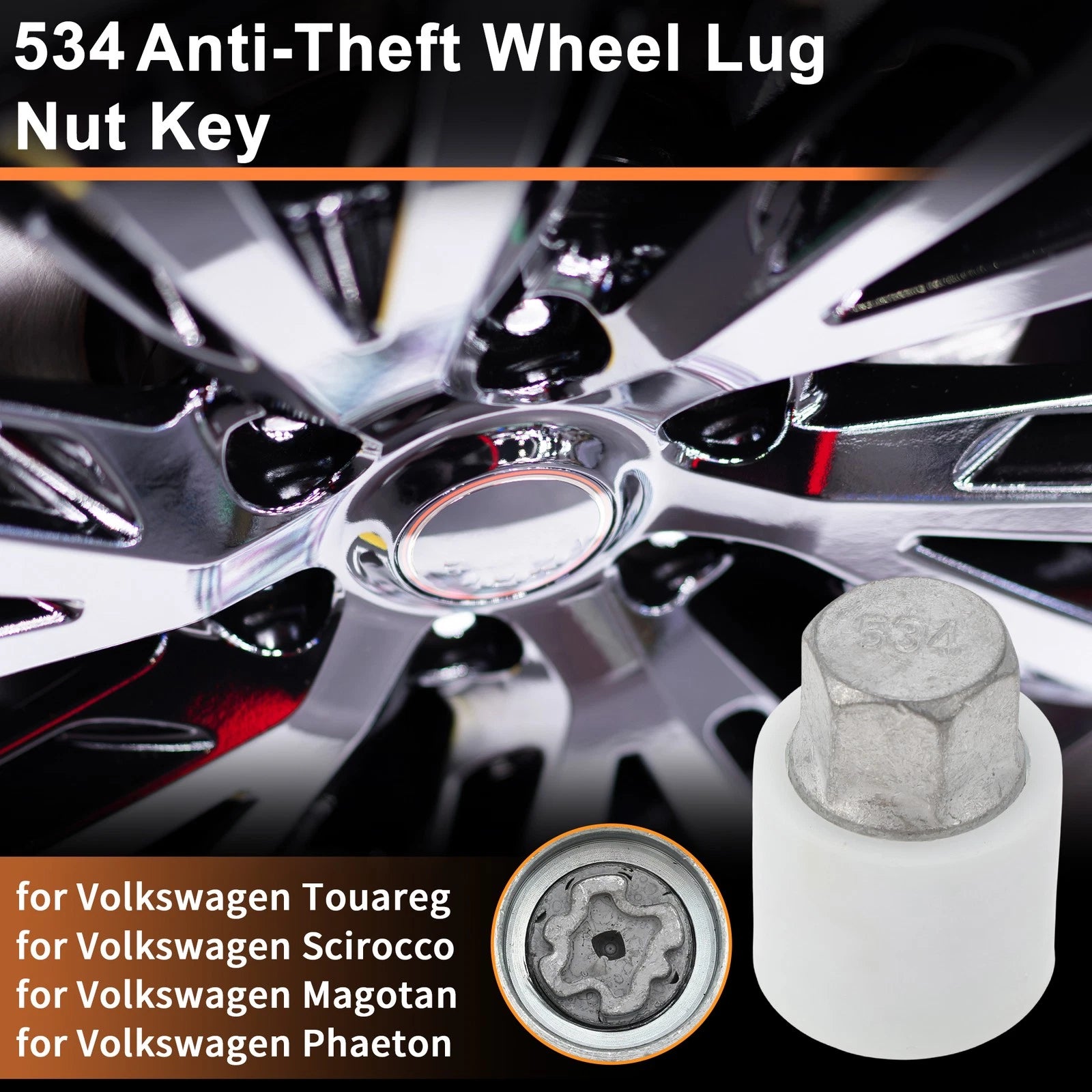 Wheel Lock Lug Nut for Volkswagen Touareg (2004–2017) 534