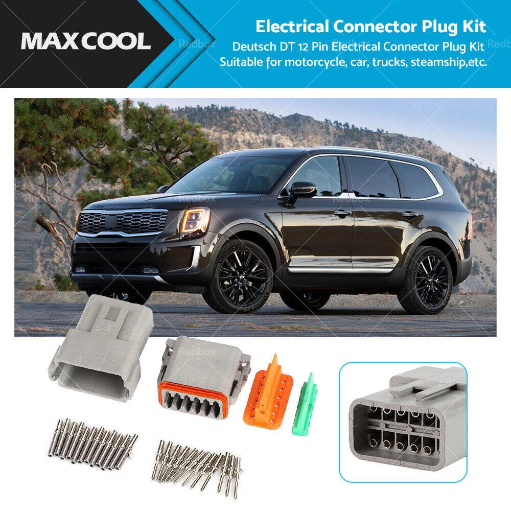 Deutsch DT 12-Way Connector Waterproof Plug Kit for 12-24V Vehicles