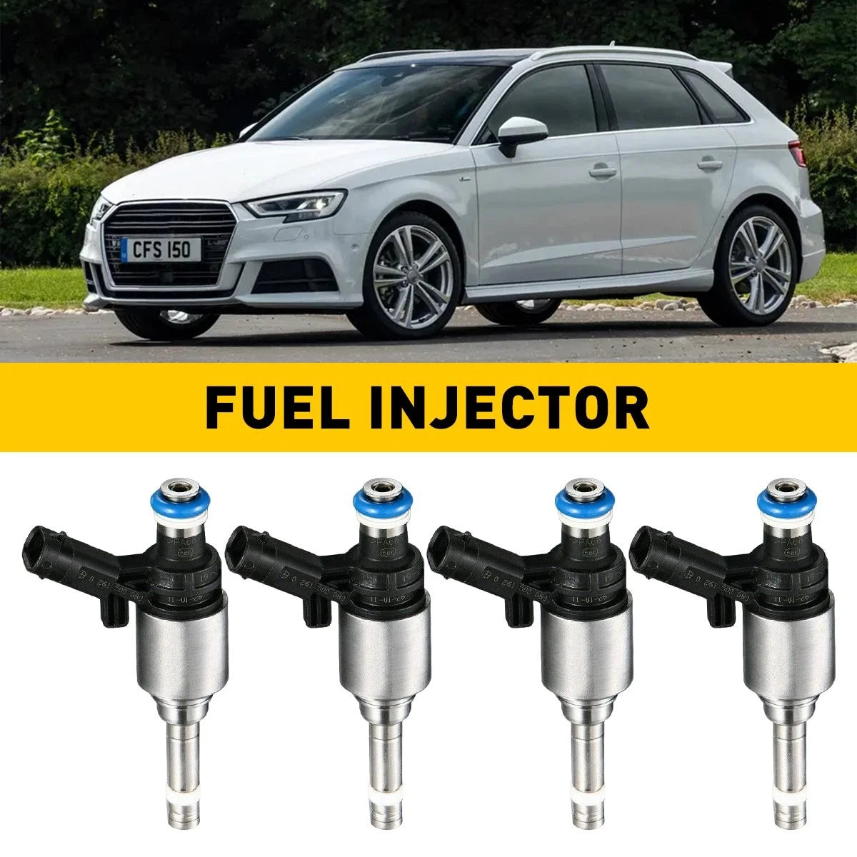 Set of 4 Fuel Injectors for VW Passat GTI Beetle Audi A3 A4 A5 A6 Q3 Q5 (2006–2016)