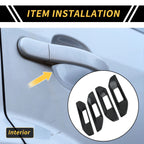 Set of 4 Carbon Fiber Door Handle Bowl Cover Trim for Ford Ranger (2023–2024)