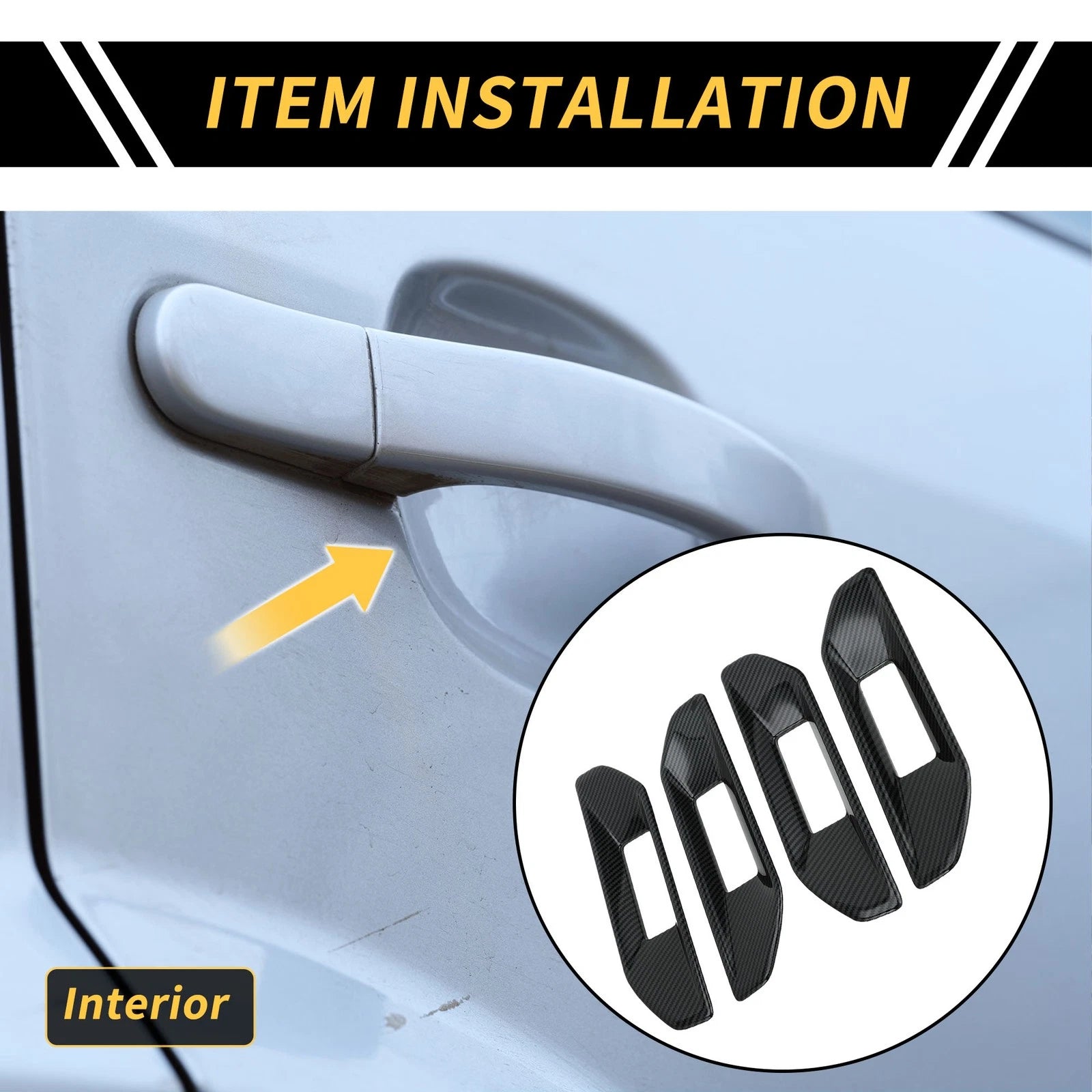 Set of 4 Carbon Fiber Door Handle Bowl Cover Trim for Ford Ranger (2023–2024)