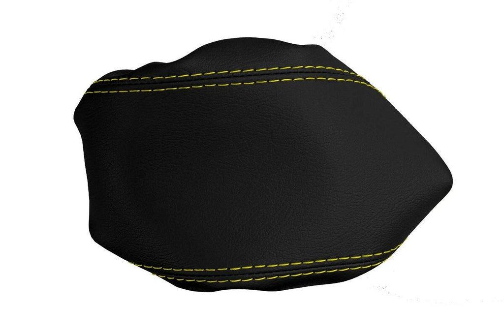 Leather Console Lid Pull Over Armrest Cover for BMW E90 (2005–2013) Yellow Stitch