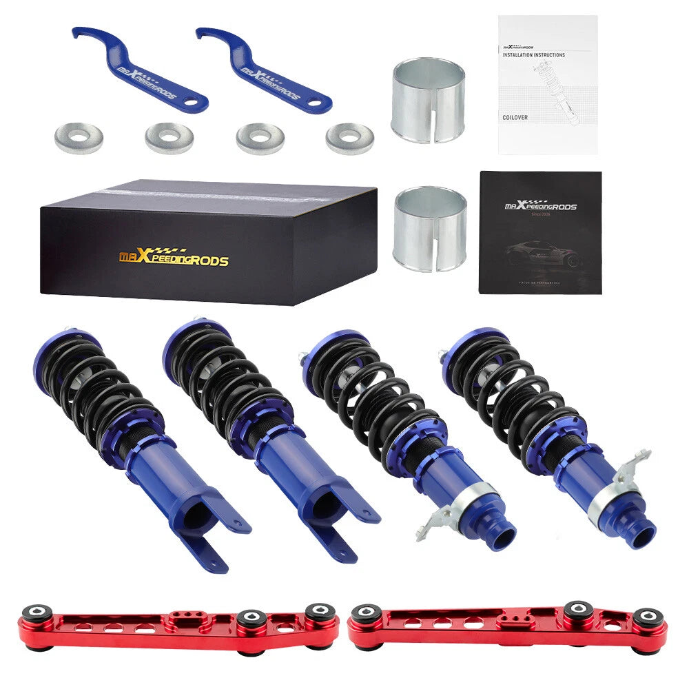 4X Coilovers + Rear Lower Control Arm Kit for Honda Del Sol Integra (1990–1997)