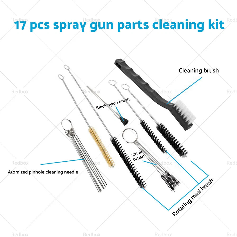 17PCS Spray Gun Cleaning Brush Kit for All Spray Gun Systems