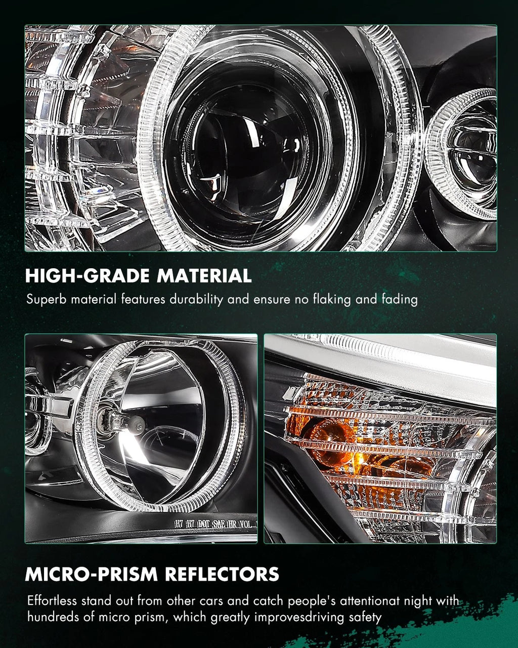 2X Headlights for BMW M5 E60 E61 550i 528i 535i xDrive (2008–2010) w/Bulb
