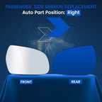 Convex Mirror Glass Passenger Right Side for Audi A3 (2011-2013)
