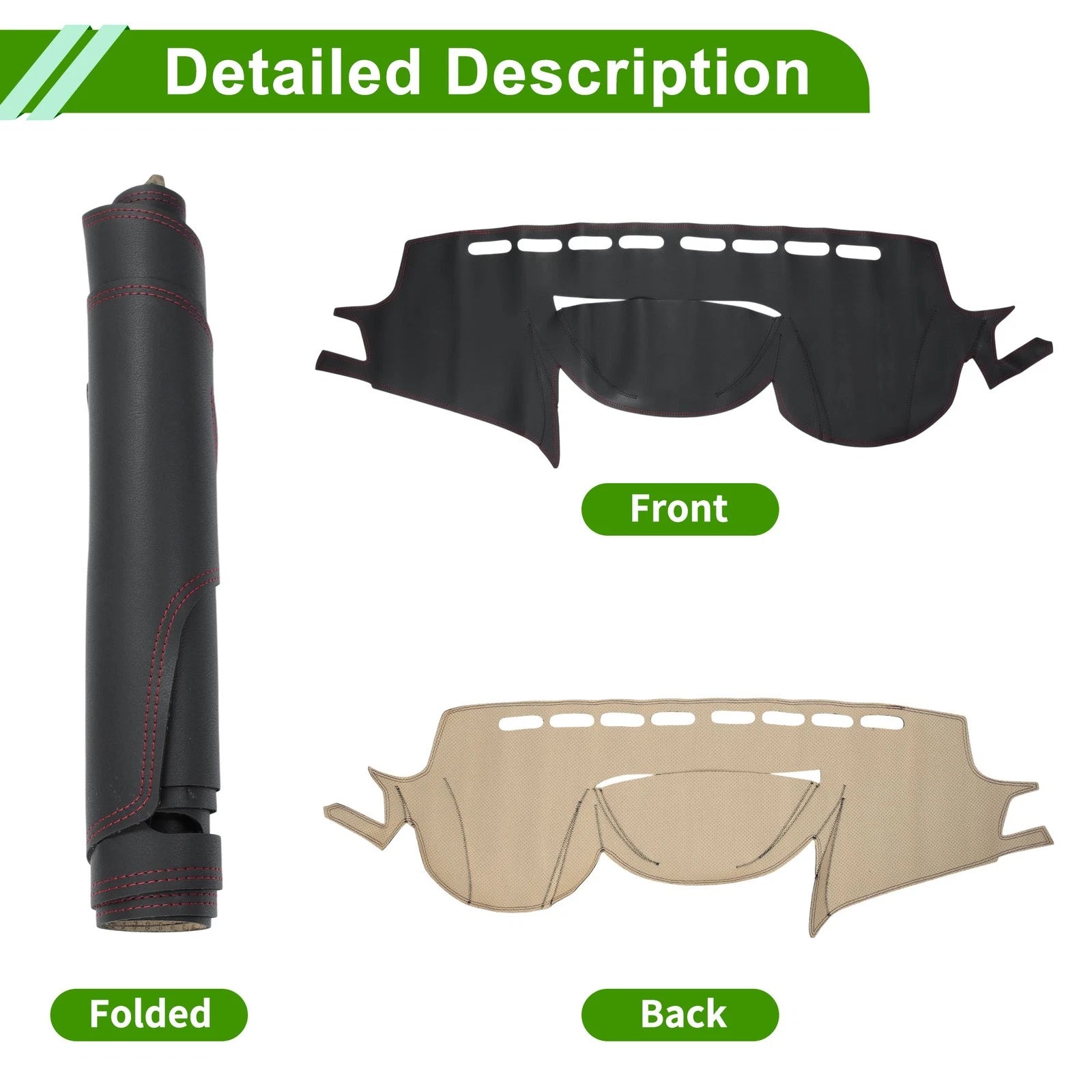 Dashboard Cover for Subaru Outback (2014) - Black Red Dash Mat