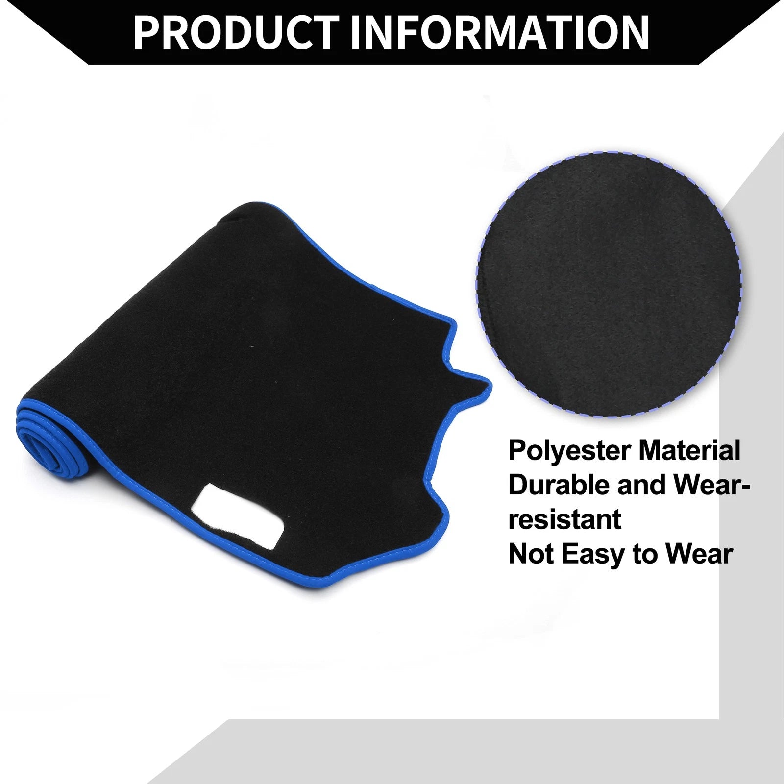 Dashboard Cover Mat for Honda Fit (2020–2024) Black Blue 1 Set