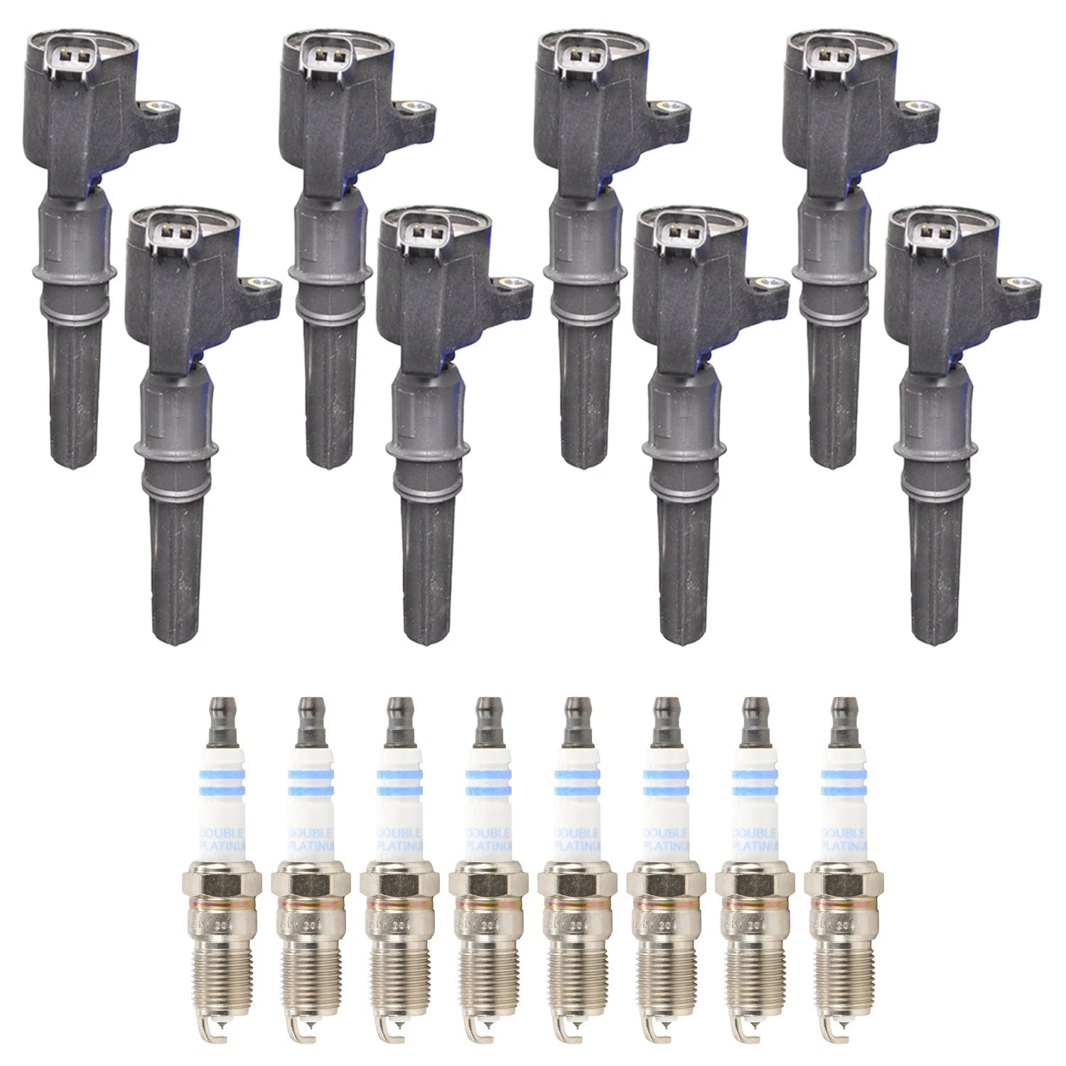 Set of 8 Ignition Coils & Spark Plugs for Ford E-150 F-150 F-250 V8