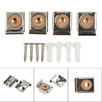 Set of 4 Frameless Mirror Mounting Clips Hanger Fixing Kit