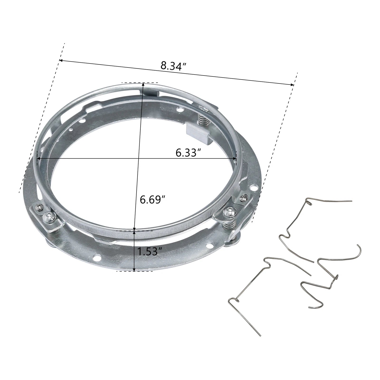 7" Headlamp HID LED Headlight Mounting Ring Bracket for Harley Road Glide (1994–2013)